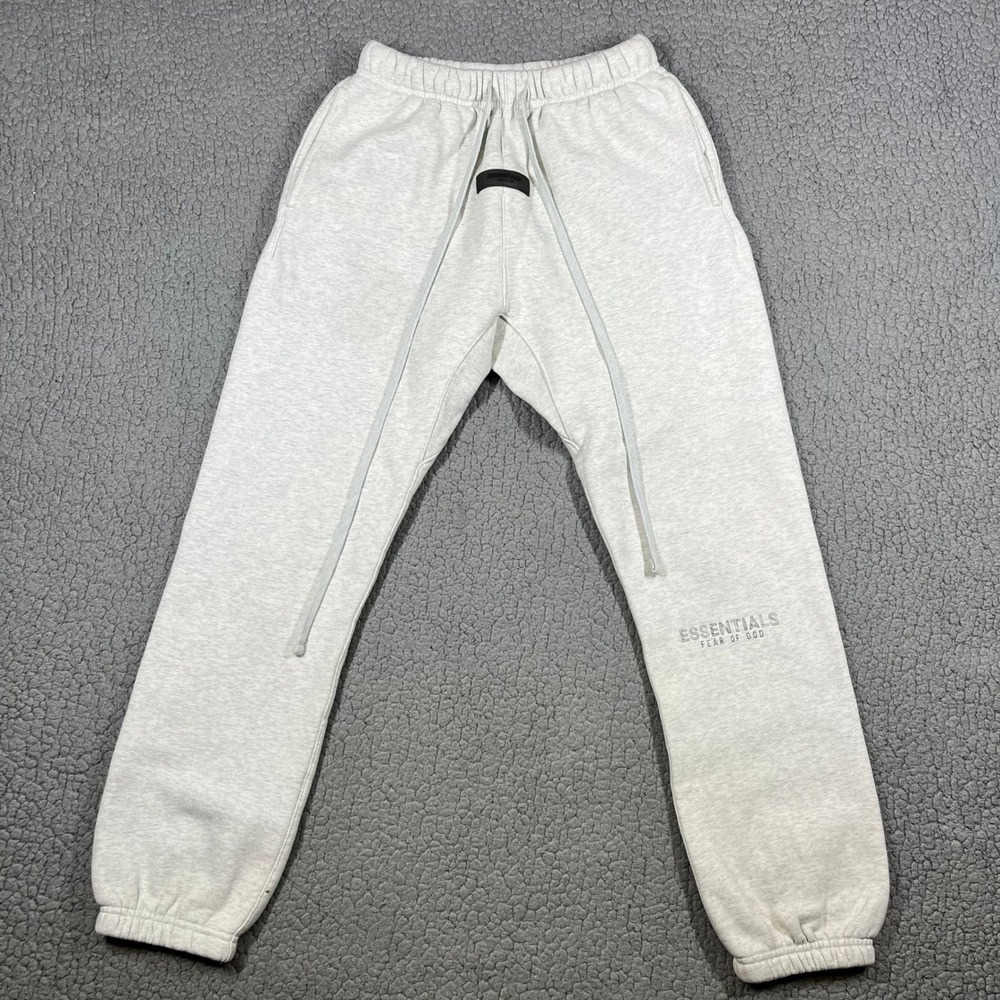 Fear of God Essentials Womens Sweatpants Oatmeal Grey Logo Joggers XS 6113